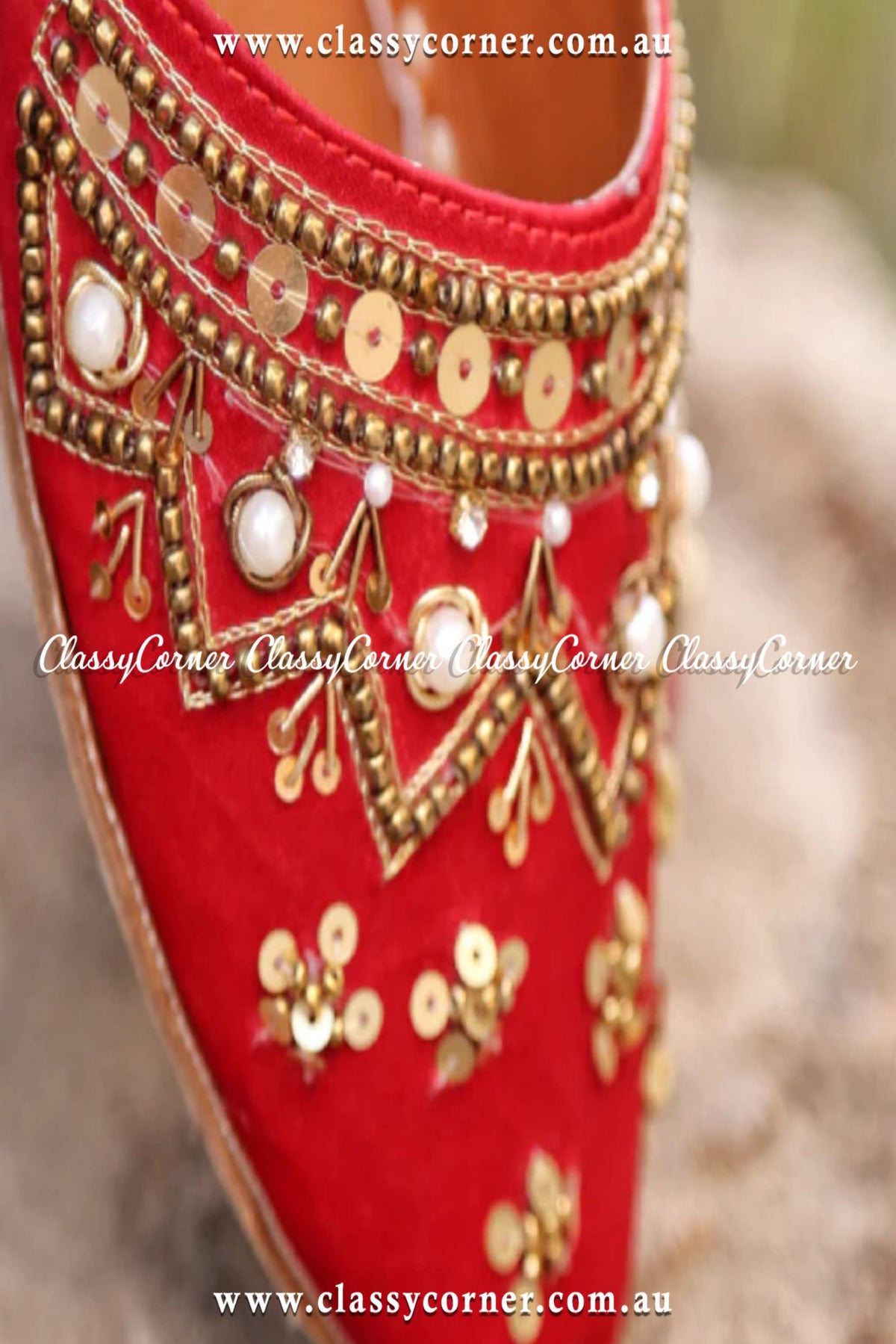 Red Wedding Wear Khussa - Classy Corner