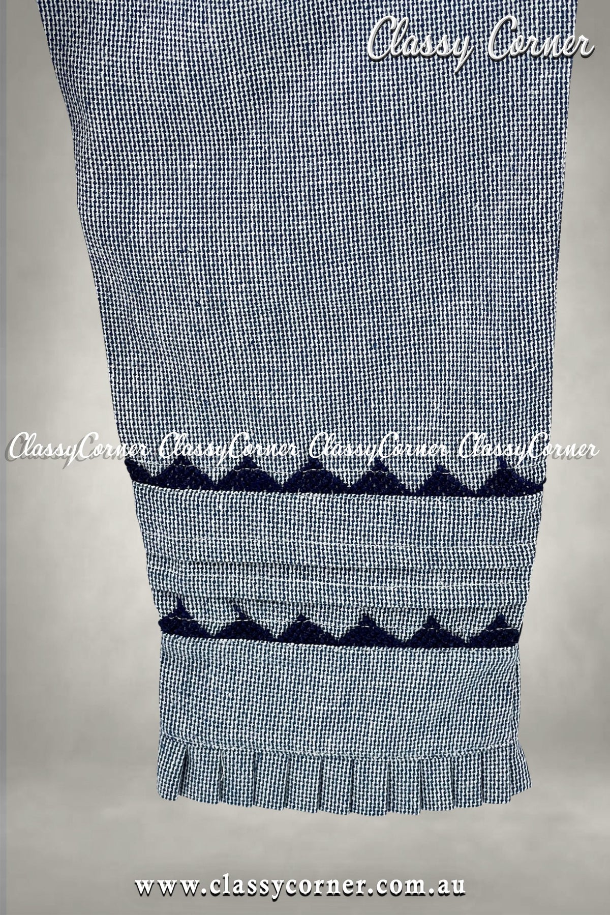 Gray Black Lace Border Design Trouser - Classy Corner