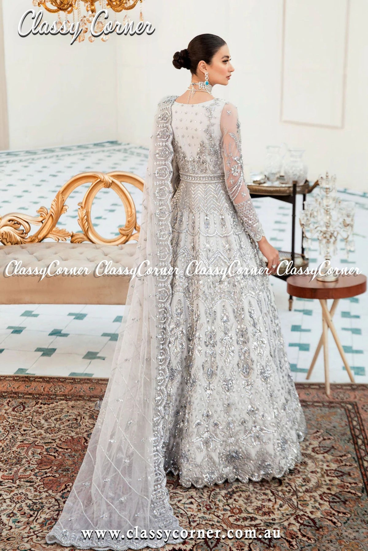 Silver Gray Wedding Outfit - Classy Corner