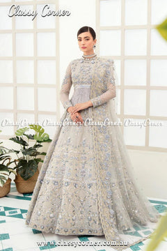 Silver bridal dresses on sale pakistani