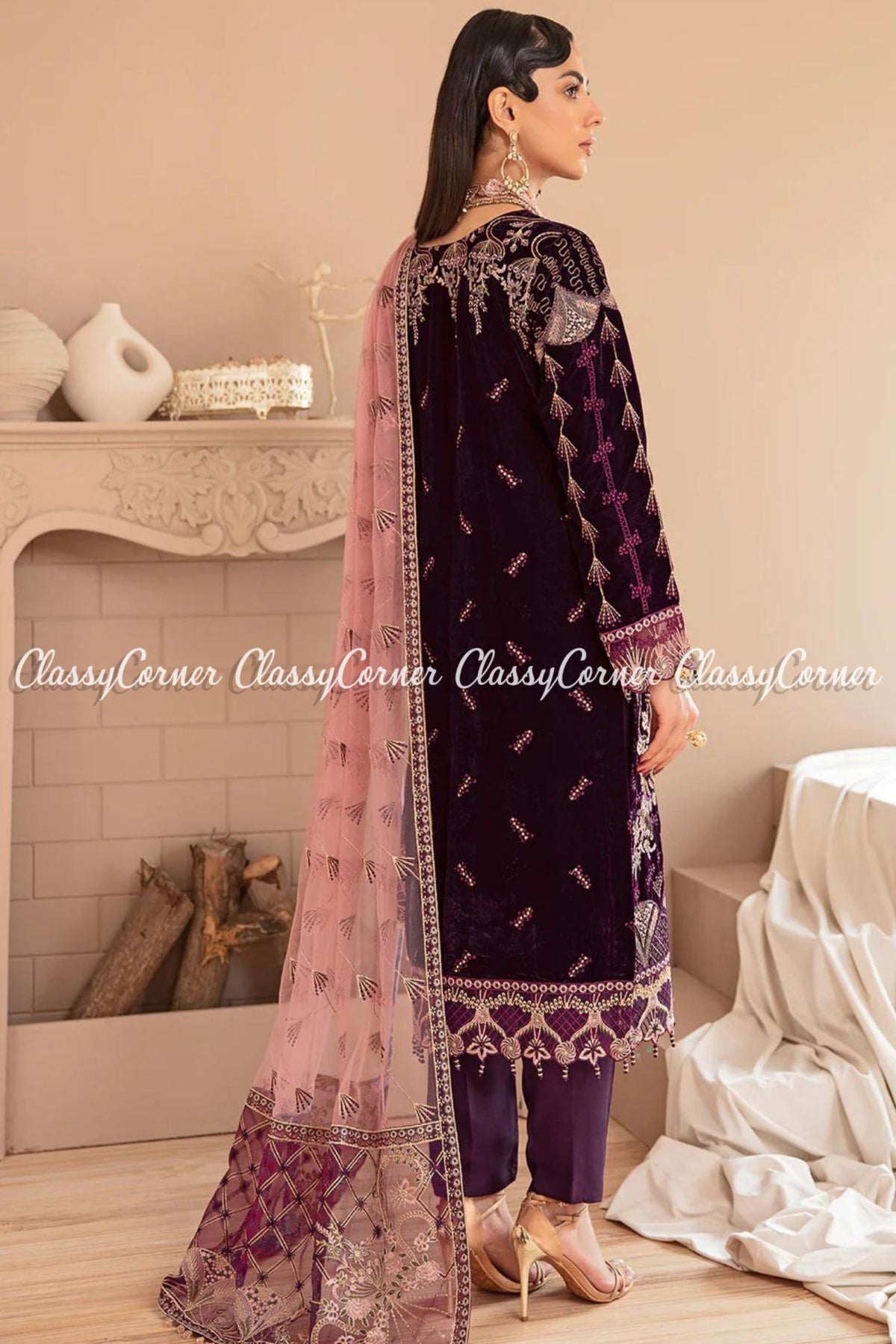 Pakistani Velvet Suits for Women 